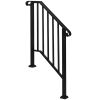 Artisasset Matte Black Outdoor 2-Step Iron Handrail