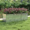 Garden Raised Bed 94.5"x31.5"x30.3" Galvanized Steel Silver