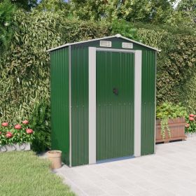 Garden Shed Green 75.6"x42.5"x87.8" Galvanized Steel