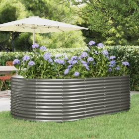 Garden Raised Bed Gray 83.5"x55.1"x26.8" Powder-coated Steel