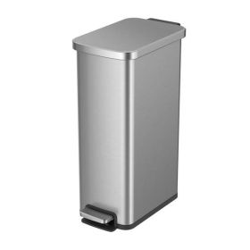 Better Homes & Gardens 7.9 Gallon Slim Trash Can, Stainless Steel Kitchen Step Trash Can