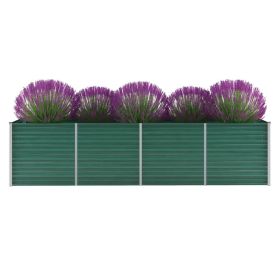 Garden Raised Bed Galvanized Steel 126"x31.5"x31.3" Green