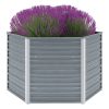 Garden Raised Bed Galvanized Steel 50.8"x50.8"x30.3" Gray