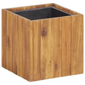 Garden Raised Bed Pot 9.6"x9.6"x9.8" Solid Acacia Wood