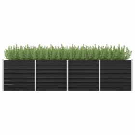 Garden Raised Bed Anthracite 126"x31.5"x30.3" Galvanized Steel