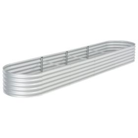 Garden Raised Bed 157.5"x31.5"x17.3" Galvanized Steel Silver