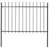 Garden Fence with Spear Top Steel 66.9"x47.2" Black