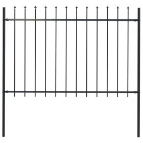 Garden Fence with Spear Top Steel 66.9"x47.2" Black