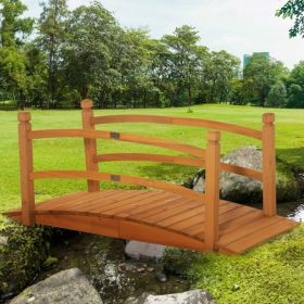 4.7ft Garden Bridge Arc Wood Footbridge Decorative Pond Bridge