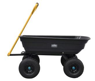 400 lbs. Capacity Poly Landscape & Garden Dump Cart, Black Color 39.38in