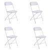 4pcs Injection Molding Classic Garden Plastic Folding Chair White