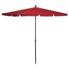 Garden Parasol with Pole 82.7"x55.1" Bordeaux Red