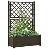 Garden Planter with Trellis 39.4"x16.9"x55.9" PP Mocha