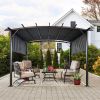 12 x 9 Ft Outdoor Pergola Patio Gazebo,Retractable Shade Canopy,Steel Frame Grape Gazebo,Sun shelter Pergola for Gardens,Terraces,Backyard