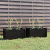 Garden Planters 2 pcs Black 23.6"x12.2"x12.2" Solid Wood Pine