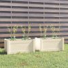 Garden Planters 2 pcs White 23.6"x12.2"x12.2" Solid Wood Pine