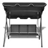 Garden Swing Bench with Canopy Black