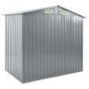 Garden Shed with Rack Gray 80.7"x51.2"x72" Iron