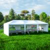 10 x 30 ft Garden Party Event Tent for Gatheration, Outdoor Gazebo Shaded Pergola with 5 Walls, White