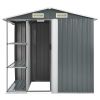 Garden Shed with Rack Gray 80.7"x51.2"x72" Iron