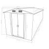 Garden Shed 101.2" x 192.5" x 71.3" Metal Green