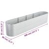 Garden Raised Bed 157.5"x31.5"x31.9" Galvanized Steel Silver