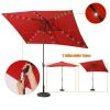 Support Dropshipping Led Red Garden Outdoor Adjustable Title 10 Ft Patio Umbrella With Solar Lights