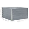 Raised Garden Bed 39.4"x39.4"x17.7" Galvanized Steel Gray