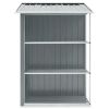 Garden Shed with Rack Gray 80.7"x51.2"x72" Iron