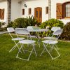 6pcs Injection Molding Classic Garden Plastic Folding Chair White