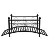 102*51*43cm Garden With Round Iron Ball Flat Top Handrail Garden Iron Bridge Black