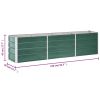 Garden Raised Bed Galvanized Steel 94.5"x15.7"x17.7" Green