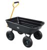 400 lbs. Capacity Poly Landscape & Garden Dump Cart, Black Color 39.38in