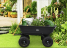 400 lbs. Capacity Poly Landscape & Garden Dump Cart, Black Color 39.38in