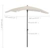 Garden Parasol with Pole 78.7"x51.2" Sand