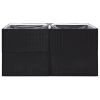 Garden Planter Black 61.8"x31.5"x31.5" Poly Rattan