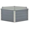 Raised Garden Bed 50.8"x50.8"x18.1" Galvanized Steel Gray