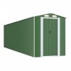 Garden Shed Green 75.6"x303.9"x87.8" Galvanized Steel