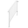 Handrails for Outdoor Steps, Iron Handrail Fits 3 Step, Transitional Handrail with Installation Kit, White