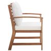 4 Piece Garden Lounge Set with Cushions Solid Acacia Wood