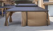 12*20FT patic gazebo; alu gazebo with steel canopy; Outdoor Permanent Hardtop Gazebo Canopy for Patio;  Garden;  Backyard