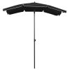 Garden Parasol with Pole 78.7"x51.2" Black