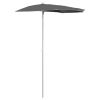 Garden Half Parasol with Pole 70.9"x35.4" Anthracite