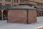 12*12FT patic gazebo,alu gazebo with steel canopy,Outdoor Permanent Hardtop Gazebo Canopy for Patio, Garden, Backyard