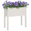 Garden Planter White 27.6"x12.2"x27.6" Solid Wood Pine