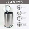 Better Homes & Gardens 10.5 Gallon Trash Can, Oval Kitchen Step Trash Can, Stainless Steel