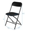 4pcs Injection Molding Classic Garden Plastic Folding Chair Black