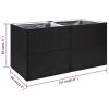 Garden Planter Black 61.8"x31.5"x31.5" Poly Rattan