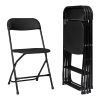 4pcs Injection Molding Classic Garden Plastic Folding Chair Black