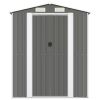 Garden Shed Light Gray 75.6"x140.6"x87.8" Galvanized Steel